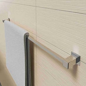 Porta Toalha De Banheiro Simples 1M Aço Inox Linha Quadrada