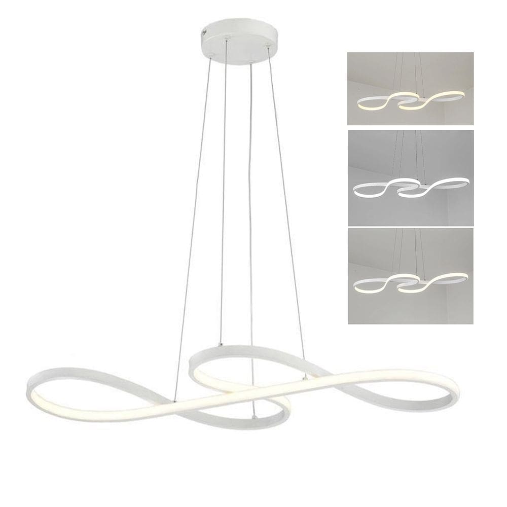Lustre Arco Infinito 3 em 1 LED Pendente Perfil Hall de Entrada Hotel Recepçao Restaurante Decoraçao Iluminaçao