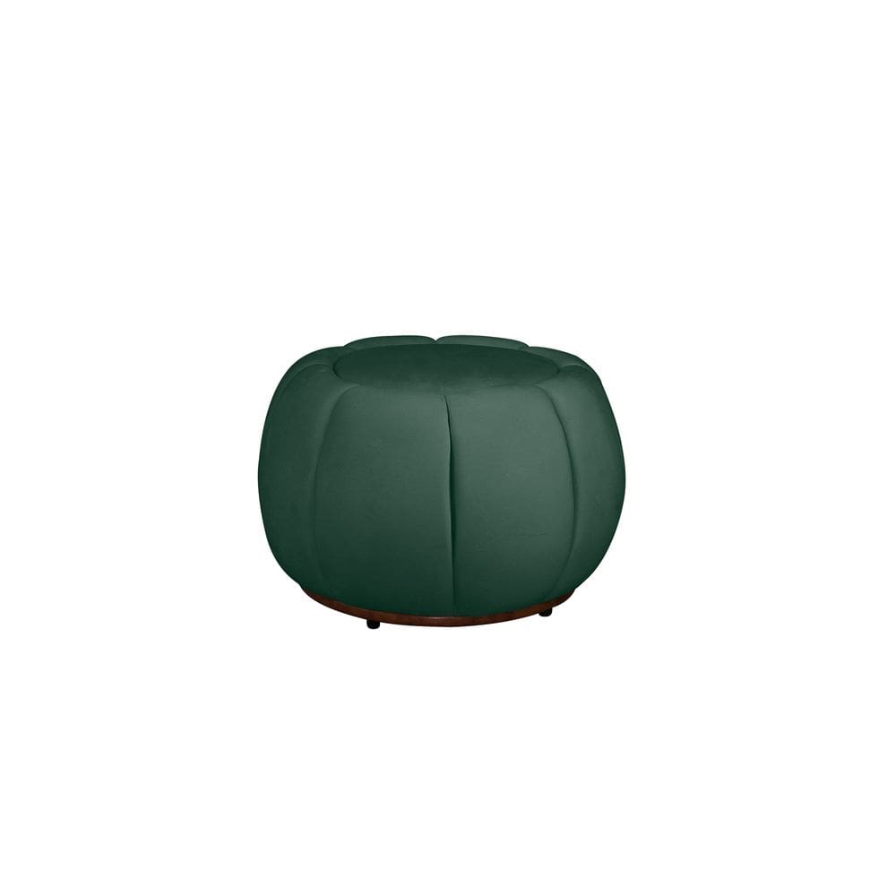 Puff Decorativo Concha Veludo Verde - Montanaris Decor