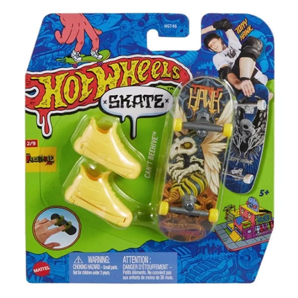 Hot Wheels Skate de Dedo com Tenis CANT Beehive Mattel HGT46