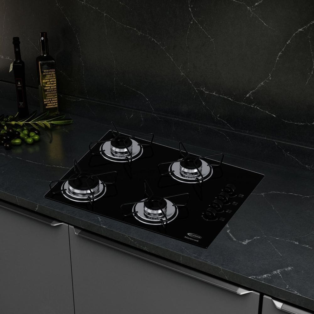 Cooktop 4 Bocas Acendimento Automático Bi Preto