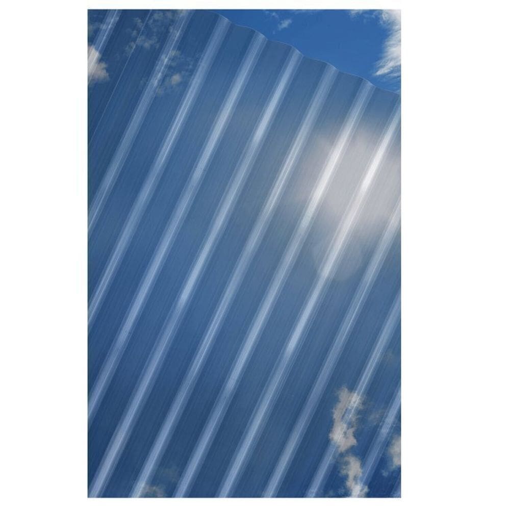 Kit com 5 Telhas de Policarbonato 244x50cm Onda Baixa Cristal Ajover Transparente