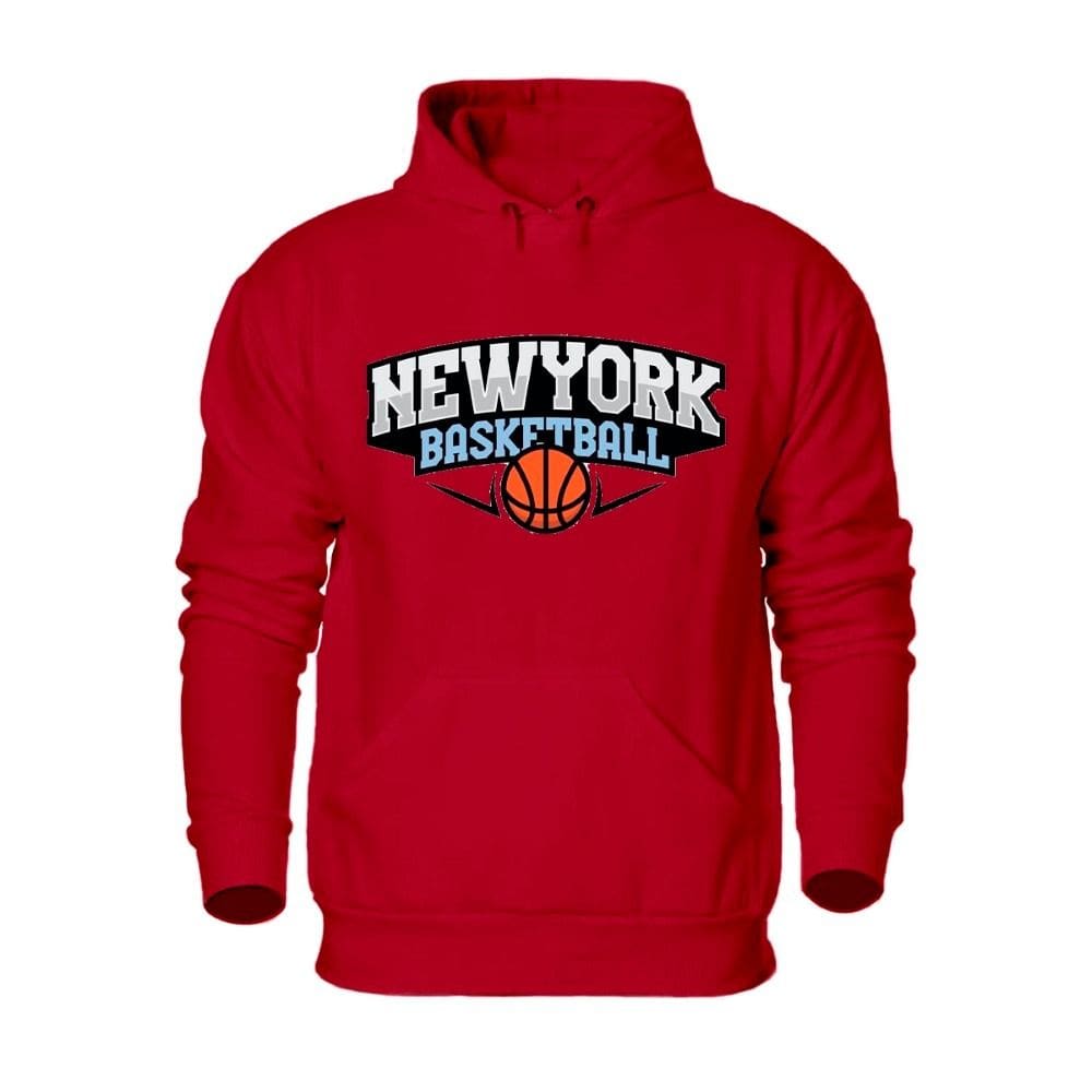 Blusa de Frio Moletom Masculino Flanelado Estampa Basquete Punho e Capuz Cordao Ajustavel