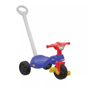 Triciclo Motoca Infantil +2 Fast com Empurrador Exercícios Lazer Pais e Filhos