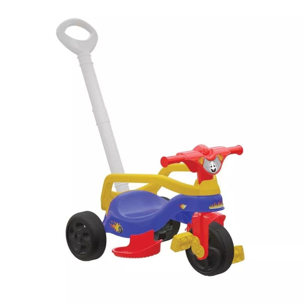Triciclo Completo Fast com Empurrador Proteção Lateral Crianças +18 Meses Pais e Filhos