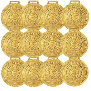 Kit com 30 Medalhas Rema Honra Ao Mérito 60mm com Fita Ouro/Prata/Bronze