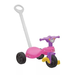 Triciclo Motoca Encantado com Empurrador Pedais Diversão Infantil Pais e Filhos