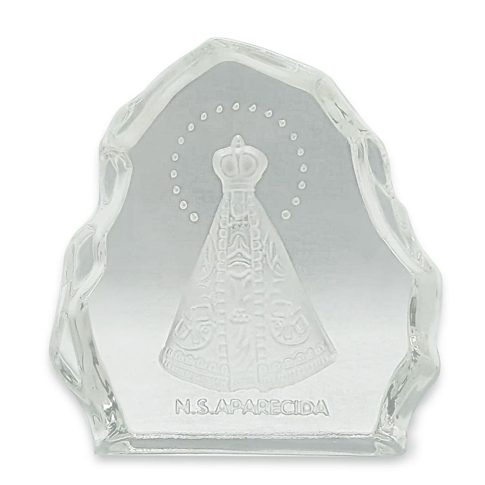 Enfeite Transparente de Vidro Nossa Senhora Aparecida 8 cm