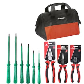 Jogo De Ferramentas Eletricista Isolação 1000V Com Bolsa