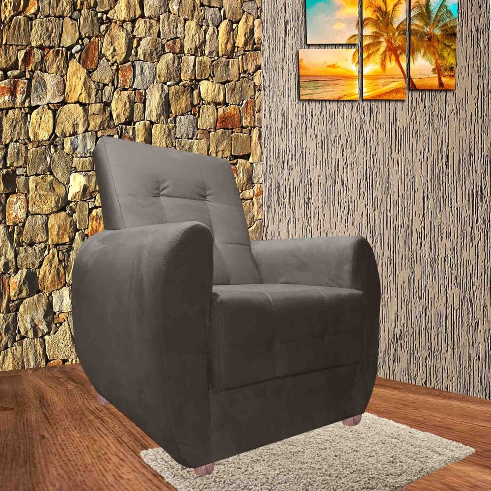 Poltrona Confortável Para Amamentação Com Puff Descanso Pamela Marrom\t