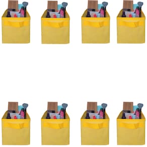 Kit 8 Caixas Organizadora Colorida Multiuso Armário Closet Escritório