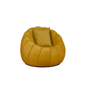 Poltrona Decorativa Concha C/Almofada Veludo Mostarda  - Montanaris Decor