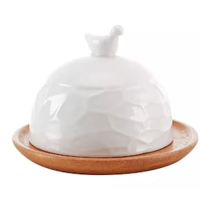 Queijeira Oasis Hauskraft Porcelana e Bambu 10CM - PCLN230