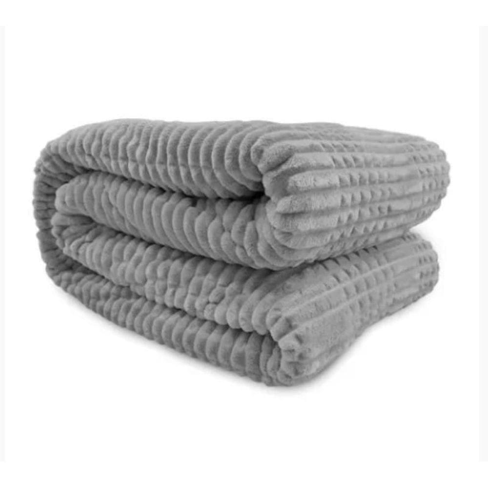 Cobertor / Manta Microfibra King Mont Blanc - Andreza Cinza