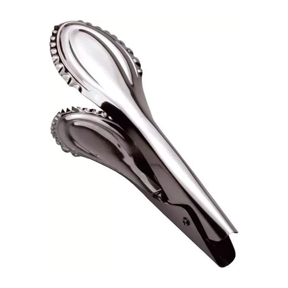 Pegador De Pão Multiuso Com Mola Em Aço Inox 24 Cm