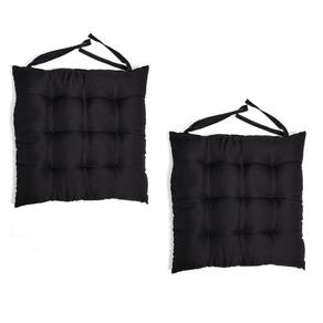 Kit 2 Almofadas Futton Assento Para Cadeira Preto 40X40Cm