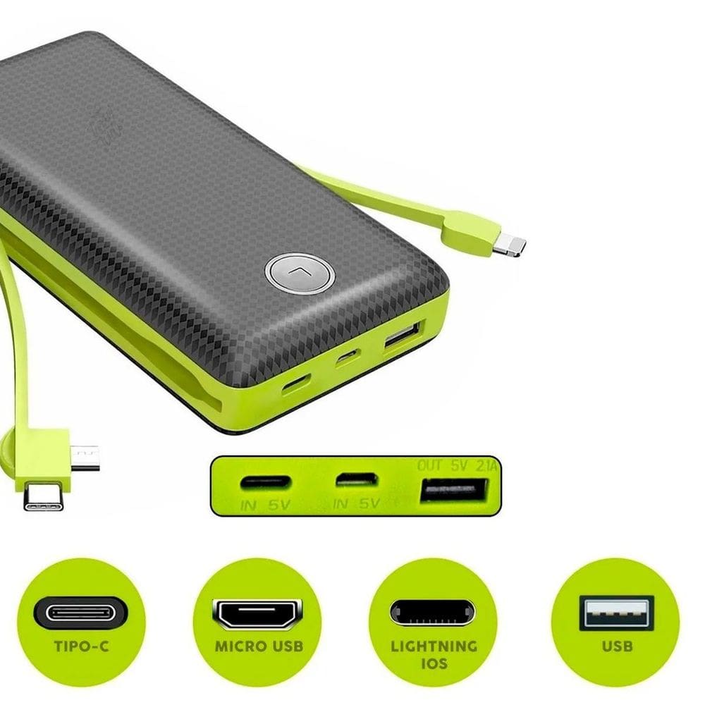 Power Bank 20000Mah Celular Portátil Diversas Portas