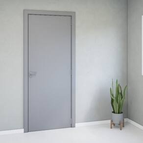 Kit Porta Completa com Ferragens 94x213x14 Direita Cinza