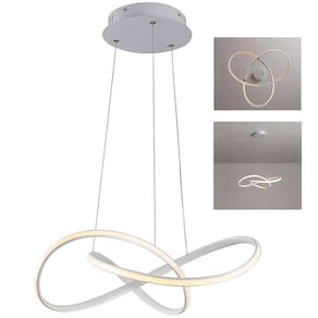 Lustre Pendente LED 3000K Arco Infinito Perfil Decoraçao Iluminaçao Sala Recepçao Hall de Entrada Comercial Residencial