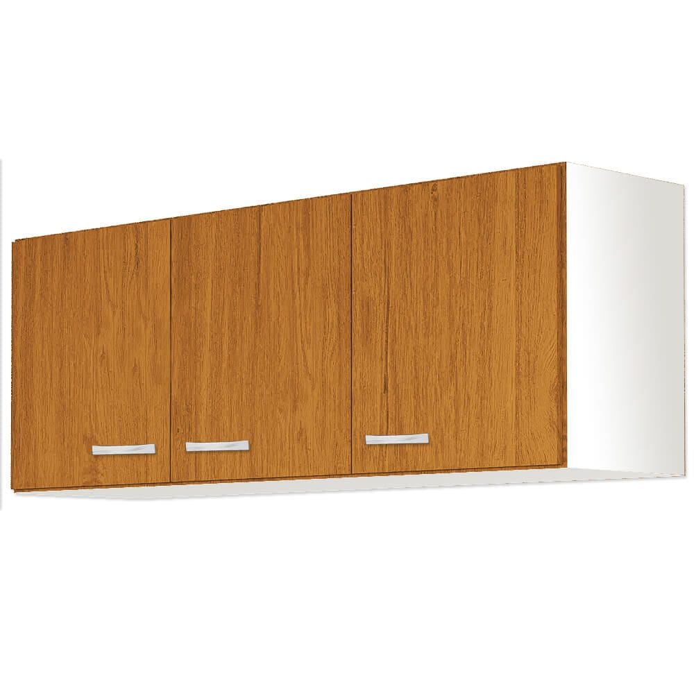 Armário Aéreo 3 Portas 120cm Evidencia Cor Branco Cinamomo