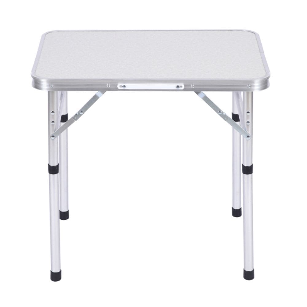 Mesa Dobravel Portatil Maleta Retangular Com Ajuste Altura Alumínio Cor Branco Camping Praia Piquenique 90*60*70cm WCT FITNESS