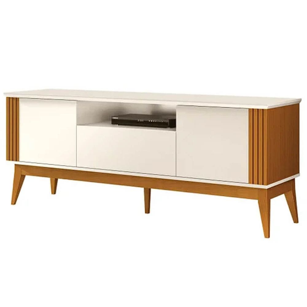 Rack Morgan 180cm para TV Até 75 Polegadas 2 Portas 1 Gaveta EDN Cor Off White Cedro