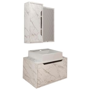 Conjunto 3 Peças Banheiro Bn3630x46x48 Marmore Branco