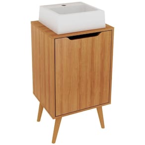 Gabinete 1 Porta Com Cuba Para Banheiro Bn3630x41 Amendoa