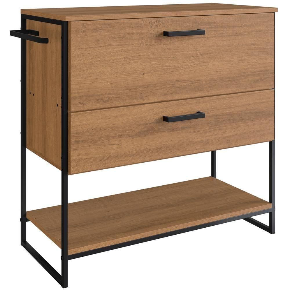 Gabinete Banheiro Industrial 80cm 1028 Mell Aço Preto