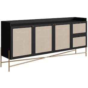 Aparador Balcao Buffet 183 Cm Pes Metal 28935 Oslo Nero Artesano Nero
