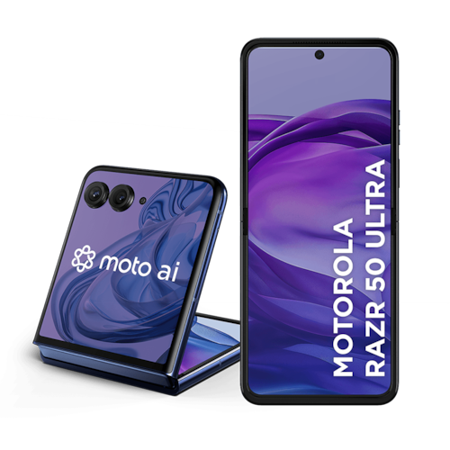 imagem-Smartphone Motorola Razr 50 Ultra - 512GB 24GB (12GB RAM+12GB Ram Boost) Tela dobrável 6,9" pOLED e externa 4” Moto AI camera IPX8 - Navy Blue
