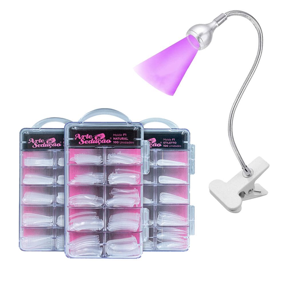 300 Molde F1 Stiletto, Bailarina, Natural + Lanterna Led Uv
