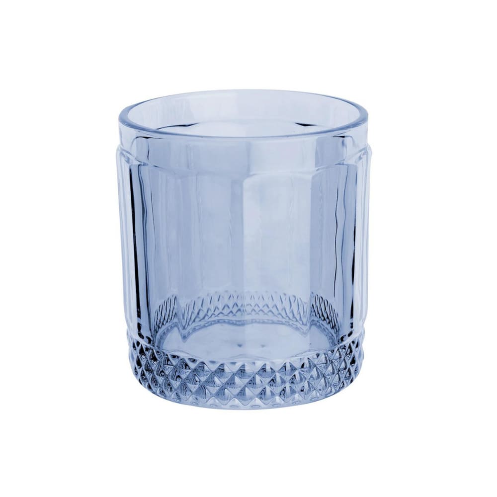 Jogo De Copos Baixos Em Vidro Splendor Azul Com 6 Peças 330ml L`Hermitage