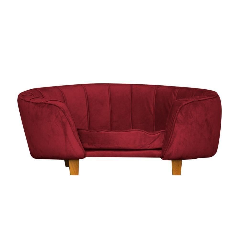 Poltrona Cama Caminha Pet Laddi Veludo Vermelho Dvinn Vermelho