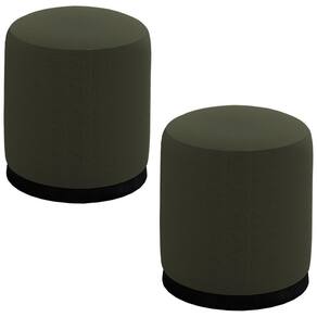 Kit 2 Puff Puf Para Sala Base Metal Saien Linho Sl 74 Peer Sl 74
