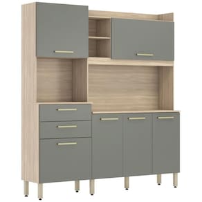Cozinha Compacta 6 Portas 2 Gavetas Selecta 96211 Avena Menta Demobile Avena Menta