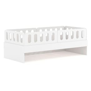 Cama Solteiro Com 04 Grades E Cabeceira Anatômica Removíveis Branco Housin