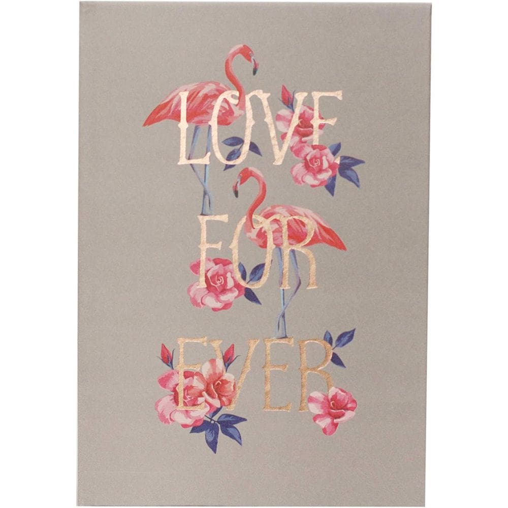 Bee Unique Coleção Bloom - Love For Ever - Caderno Com Capa Dura, A5, Cinza (Flamingo Pink)