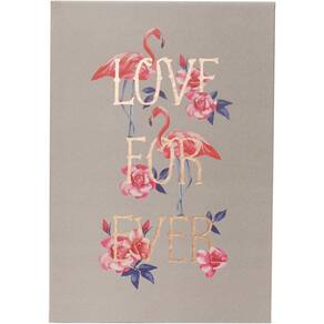 Bee Unique Coleção Bloom - Love For Ever - Caderno Com Capa Dura, A5, Cinza (Flamingo Pink)