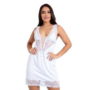 Camisola em Renda Luxo Jaqueline Branca