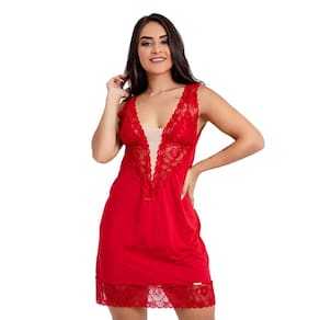 Camisola em Renda Luxo Jaqueline Vermelha