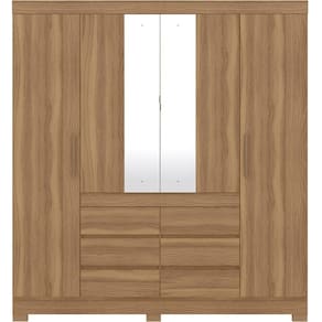 Guarda Roupa Casal 04 Portas Com Espelho 66510 Amendola Touch Demobile Amendola Touch