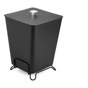 Lixeira Quadrada 7l Com Aramado Que Esconde Saco E Suporte Cor Preto