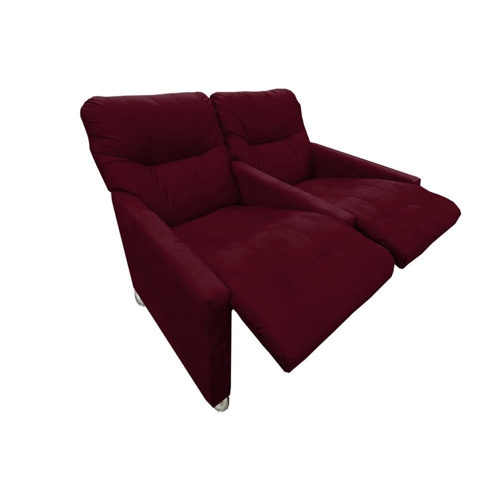 Poltrona 2 Lugares Reclinável Sala Cinema Jetta Bordo