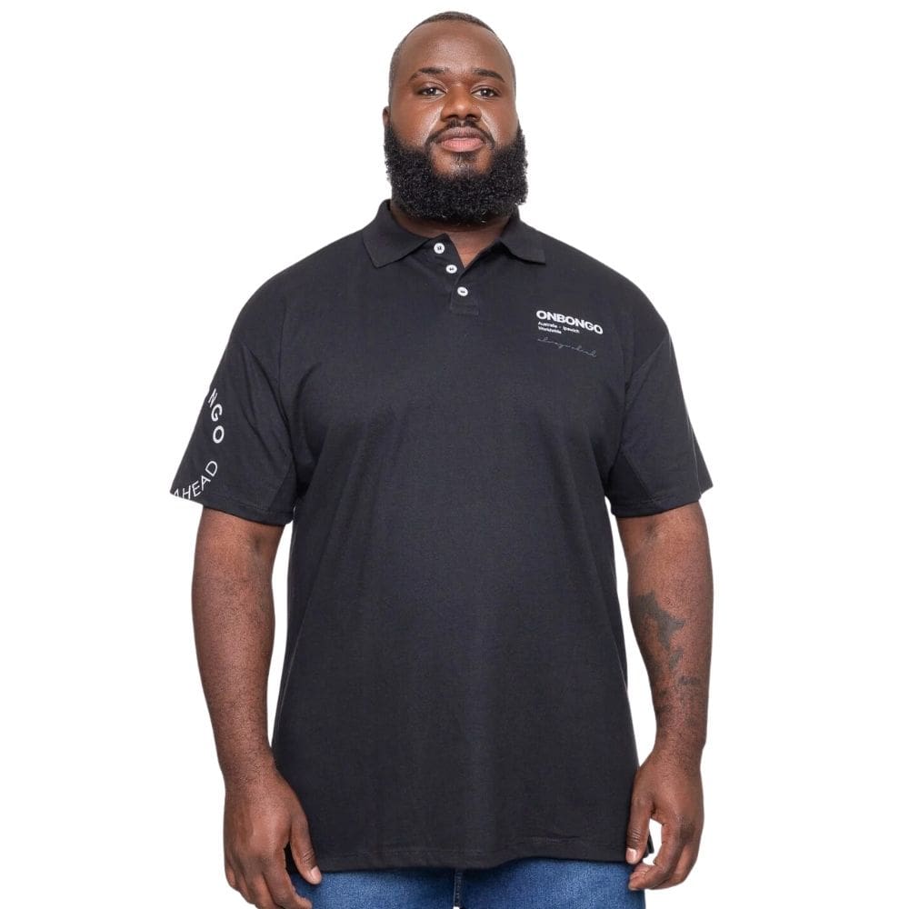 Camisa Polo Masculina Onbongo Piquet Plus Size Preta ON130