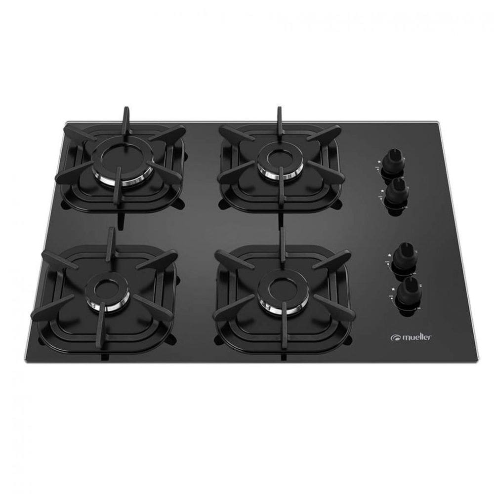 Cooktop 4 Bocas com Queimador Ultra Chama Mueller Bivolt Preto Preto