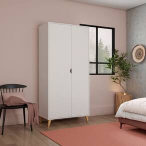 Guarda-roupa 2 Portas com Cabide Puma Branco