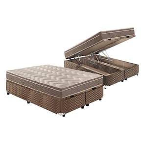 Cama Box Baú King: Colchão Anatômico Paropas D33 / Confort Ultra Firme + Base CRC Suede Clean(193x203)