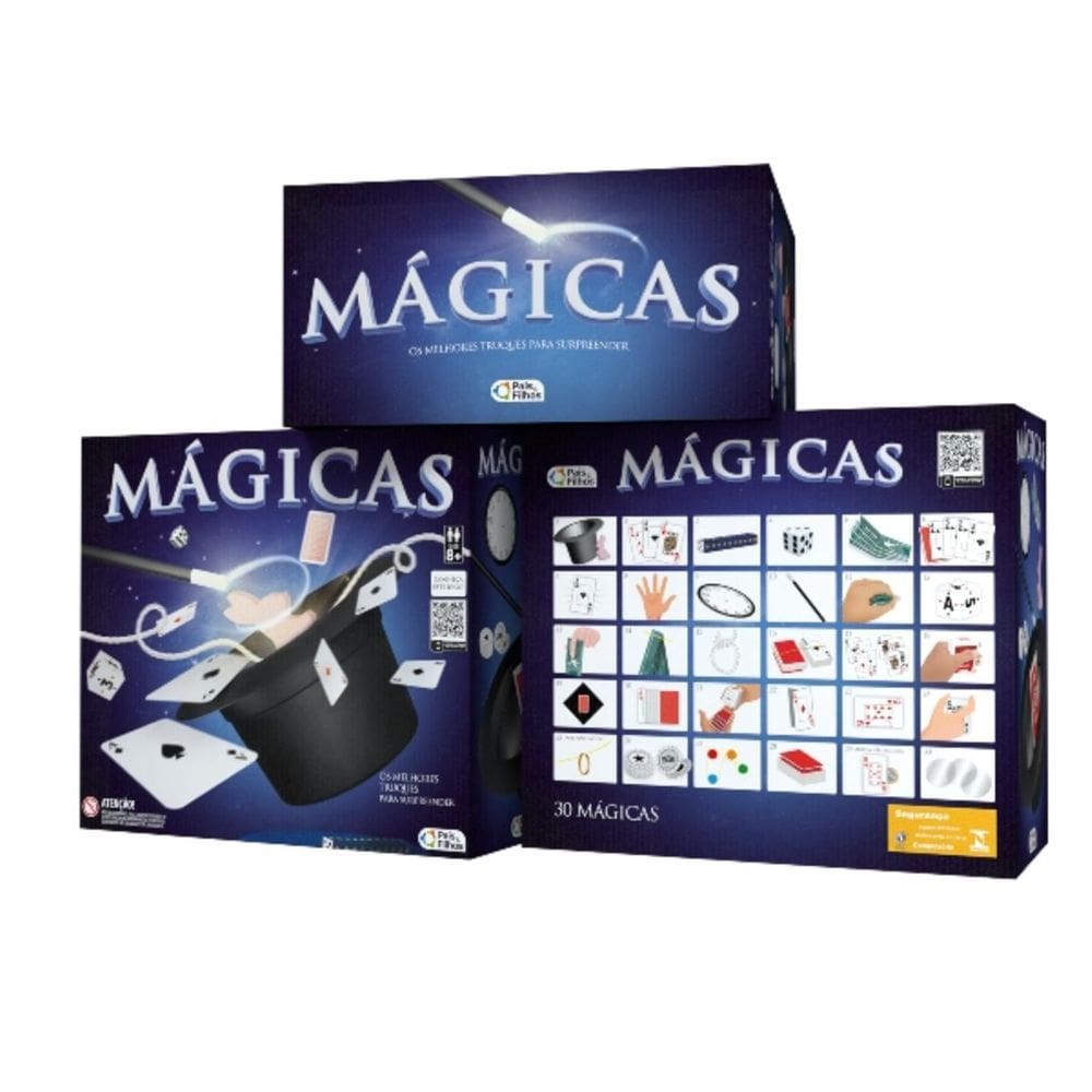 Jogo de Mágica Infantil com 30 Truques Fáceis Interativo Incentivador Pais e Filhos