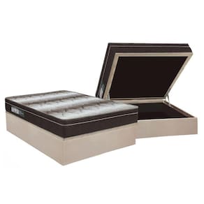 Cama Box Baú Casal: Colchão Anatômico Ortobom Ortopédico Light + Base CRC Suede Clean(138x188)